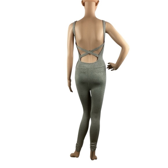 Free People FP Movement Good Karma Onesie Taupe Gray Seamless XS/S - Picture 5 of 6